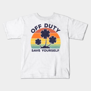 Paramedic Off Duty VintageVacation Sunset Kids T-Shirt